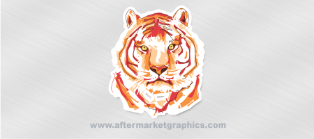 Tiger Face in Orange Abstract Sticker